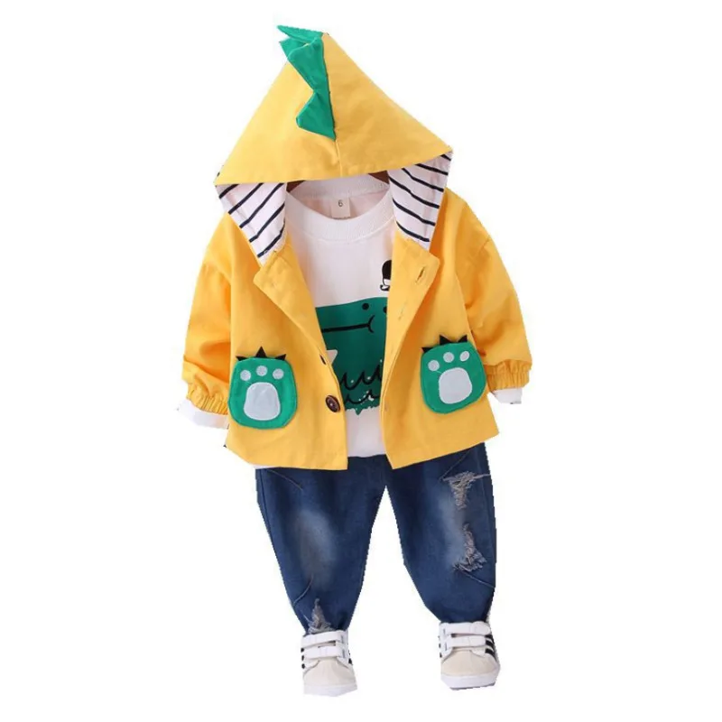 

New Spring Autumn Baby Boys Girls Clothes Children Hooded Jacket T Shirt Pants 3Pcs/sets Toddler Fashion Costume Kids Tracksuits