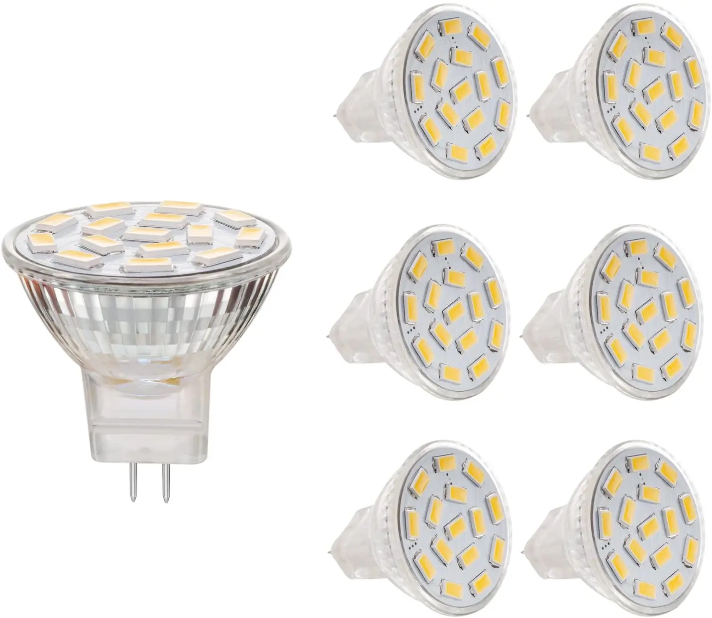 

10pcs 3W MR11 GU4.0 LED Bulbs, 20-25W Halogen Bulbs Equivalent, GU4 Base, 240lm, 12V AC/DC, 120 Flood Beam mini light