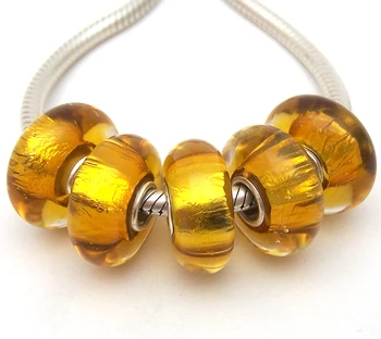 

JGWG932 5X 100% Authenticity S925 Sterling Silver Beads Murano Glass beads Fit European Charms Bracelet diy jewelry Lampwork