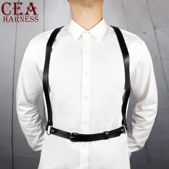 

Sexy Mens Body Bondage Belt Gay Play Harness Straps Leather Adjustable Body Chest Suspender Harness Bondage Rivet Strong Belts