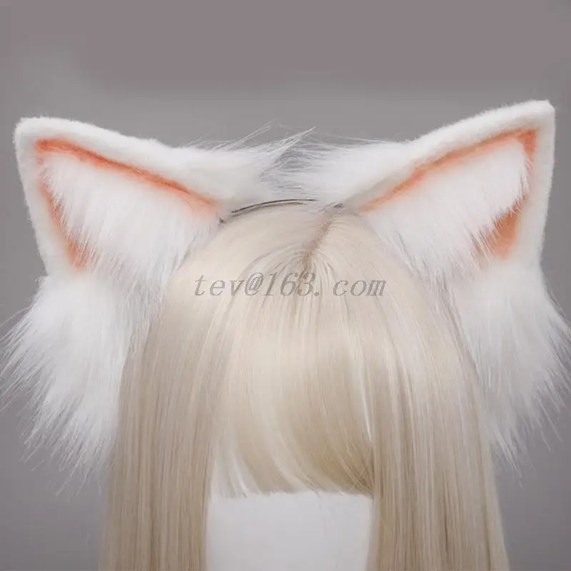 Lovely Animal Faux Fur Wolf Ears Headband Realistic Furry Fluffy Hair Hoop Lolita Anime Masquerade Cosplay Costume wonder woman costume