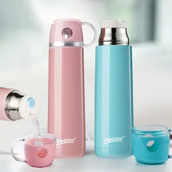 

Large Capacity Stainless Steel Mug Male and Female Student Cup Portable Outdoor Cartoon Cup with Lid Thermos Insulated Wine Cup