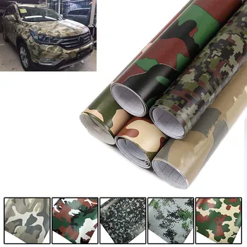 

1 Roll Of Car Sticker Vinyl Camo Camouflage Car Body Film Sticker Scratch Resistant Bubble Free Scratch Resistant Anti-UV