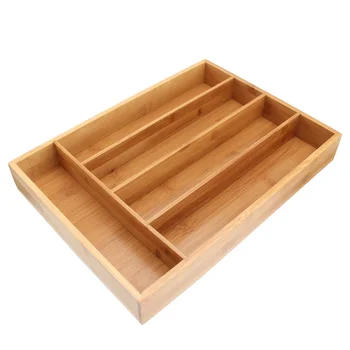 

1pc 5 Grid Chopsticks Container Kitchen Tableware Storage Box (Wood Color)
