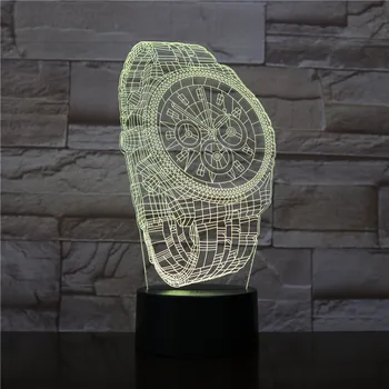 

Abstract Wrist Watch Shape 7 Colors Change Touch Switch Baby Sleep Creative USB 3D Night Light Lamp For Home Decor 3D-1954
