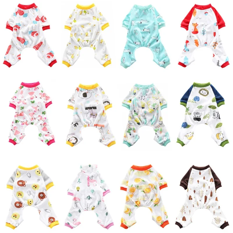 

Cat Pajamas Pet Clothes For Small Dogs Pyjama Dog Clothes Puppy Jumpsuit for Dogs Sleepingwear Warm Clothing Coat Yorkshir 35