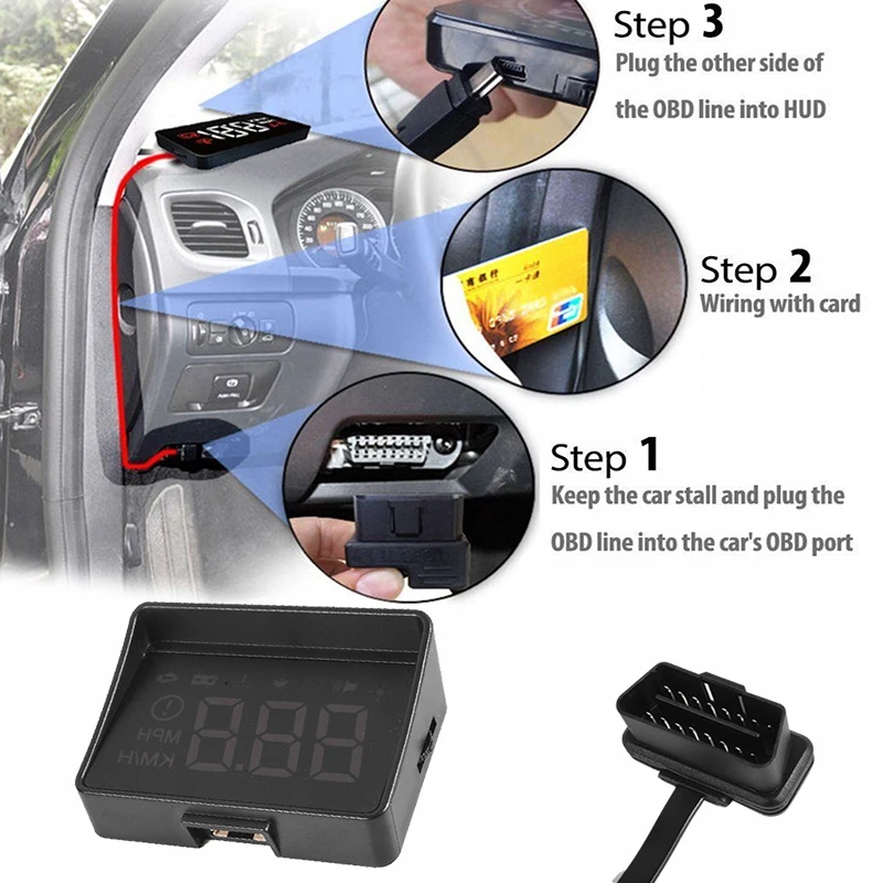 HUD дисплей HUD модуль портативный Head Up Дисплей Напряжение Speedmeter сенсор светодиодный экран Премиум