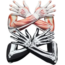 Перчатки для Хэллоуина, Полиэстеровые, с узором в виде мышц, вечерние, косплей, товары для Хэллоуина, мужские и женские гетры, перчатки