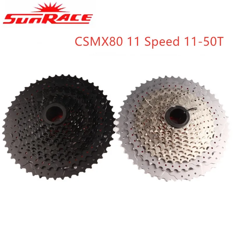 

SunRace CSMX80 Cassette 11 Speed Mountain Bike Bicycle MTB Flywheel 11-50T Black and silver for shimano 11speed rear derailleur