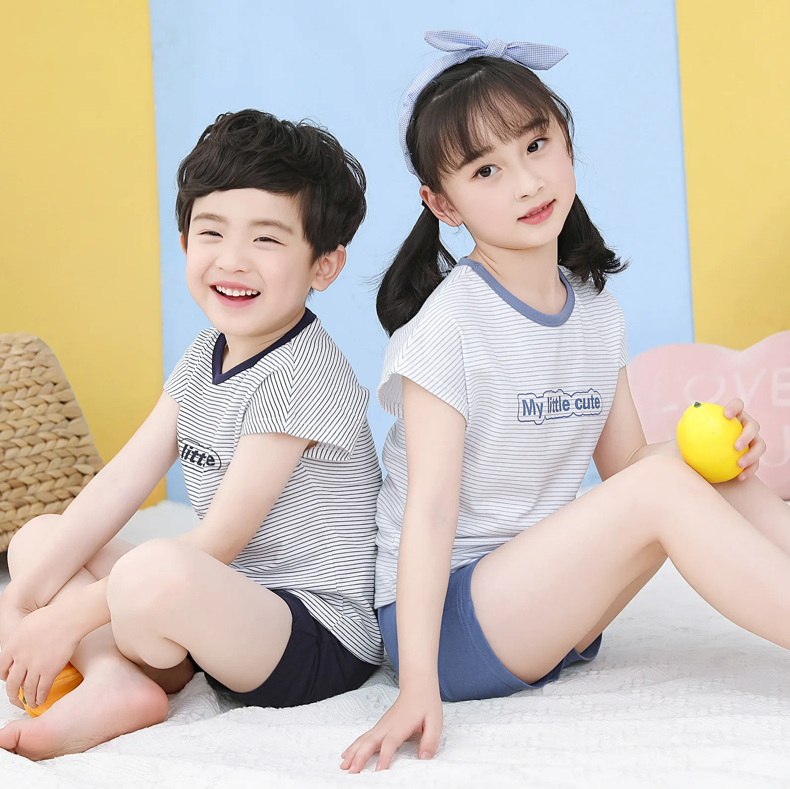 

3-12 Years Children Short-sleeved Suit Top + Pants Summer Two-piece Suit Kids Outfits For Girls Boys Fashion Clothing Sets