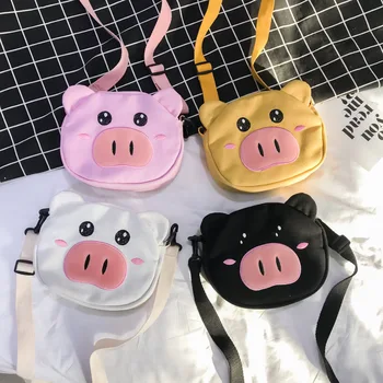 

Canvas Women Shoulder Bags Ladies Cloth Handbag Coin Pures Female Messenger Bag Woman Small Crossbody Bags Pig Cell Phone Bag