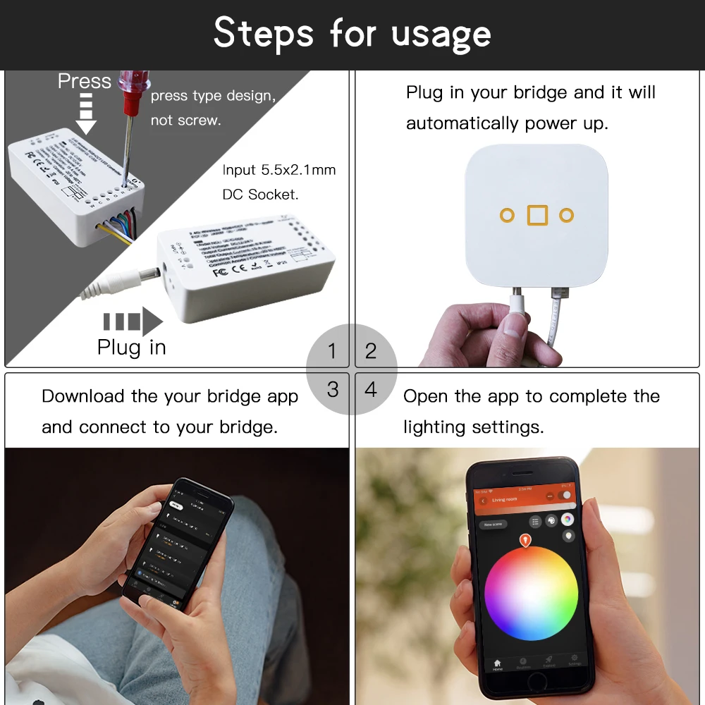 branco quente 24v zigbee controlador de controle