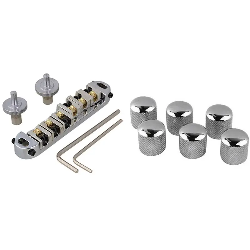 Roller Saddle Bridge with Posts and Spanner &amp Electric Guitar Bass Volume Knob Potentiometer Chord Cap | Спорт и развлечения