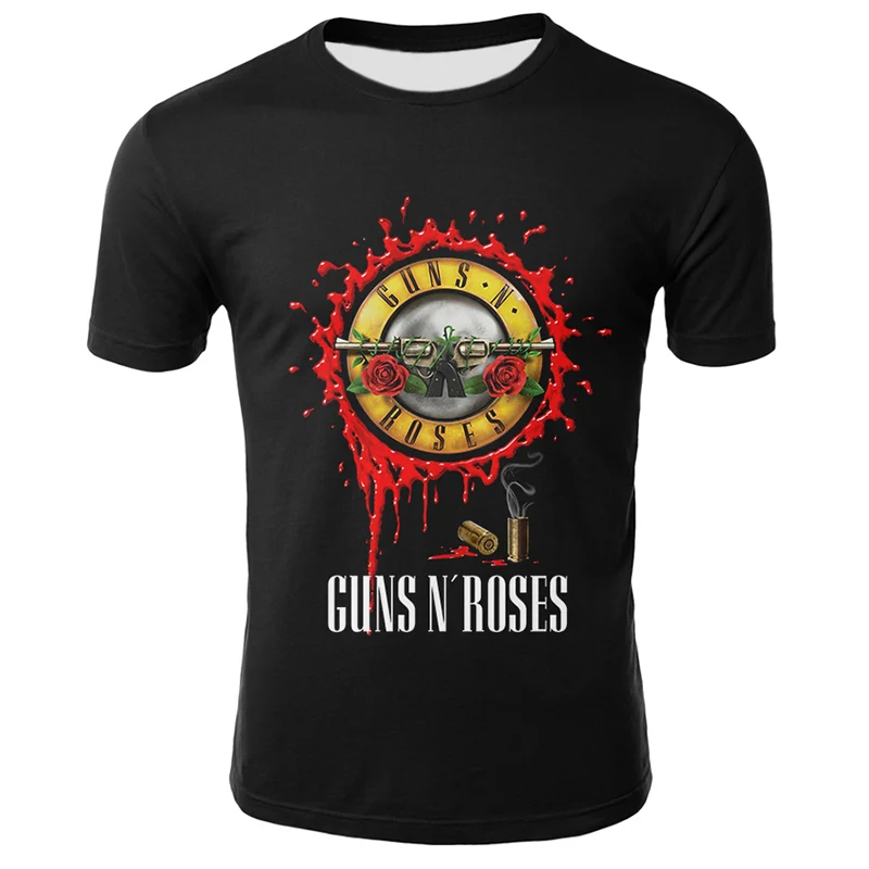 Guns N Roses, Мужская футболка с круглым вырезом и коротким рукавом, Мужская/женская футболка, летняя, высокое качество, повседневная, уличная, Camiseta, 3D футболка