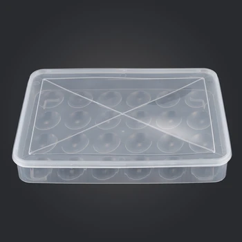 

New Covered Egg Holder for Refrigerator, 24 Eggs, Clear, Plastic:white