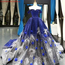 Роскошное торжественное платье с открытыми плечами, серебристые, темно-синие винтажные сексуальные свадебные платья, настоящая фотография