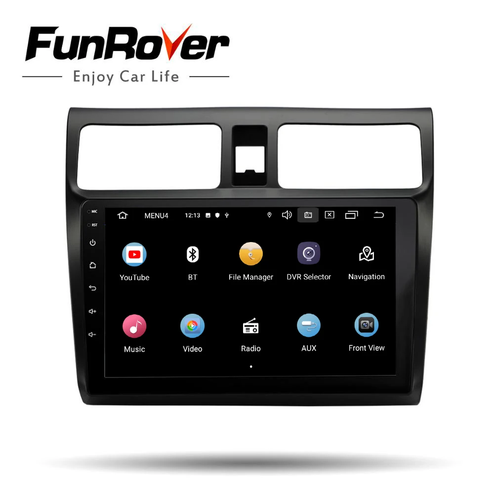 Top Funrover 2.5D+IPS Android 9.0 Car Radio Multimedia dvd player For suzuki swift 2005-2018 stereos gps navigation video navi 2 Din 4
