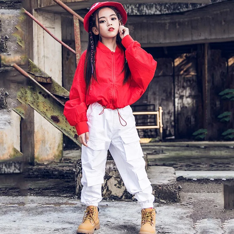 

Girls Jazz Dance Costume Children'S Hip-Hop Performance Outfit Loose Sport Wear Hiphop Street Wear Tide 120-170cm Height DWY2637