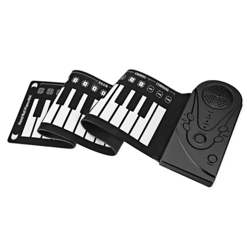 Портативная Гибкая цифровая клавиатура пианино 49 клавиш Гибкая силиконовая электронная рулонная пианино детские игрушки встроенный динамик