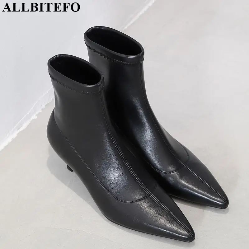 

ALLBITEFO High quality sexy high heels women boots simple style women high heel shoes winter snow boots ankle boots for women