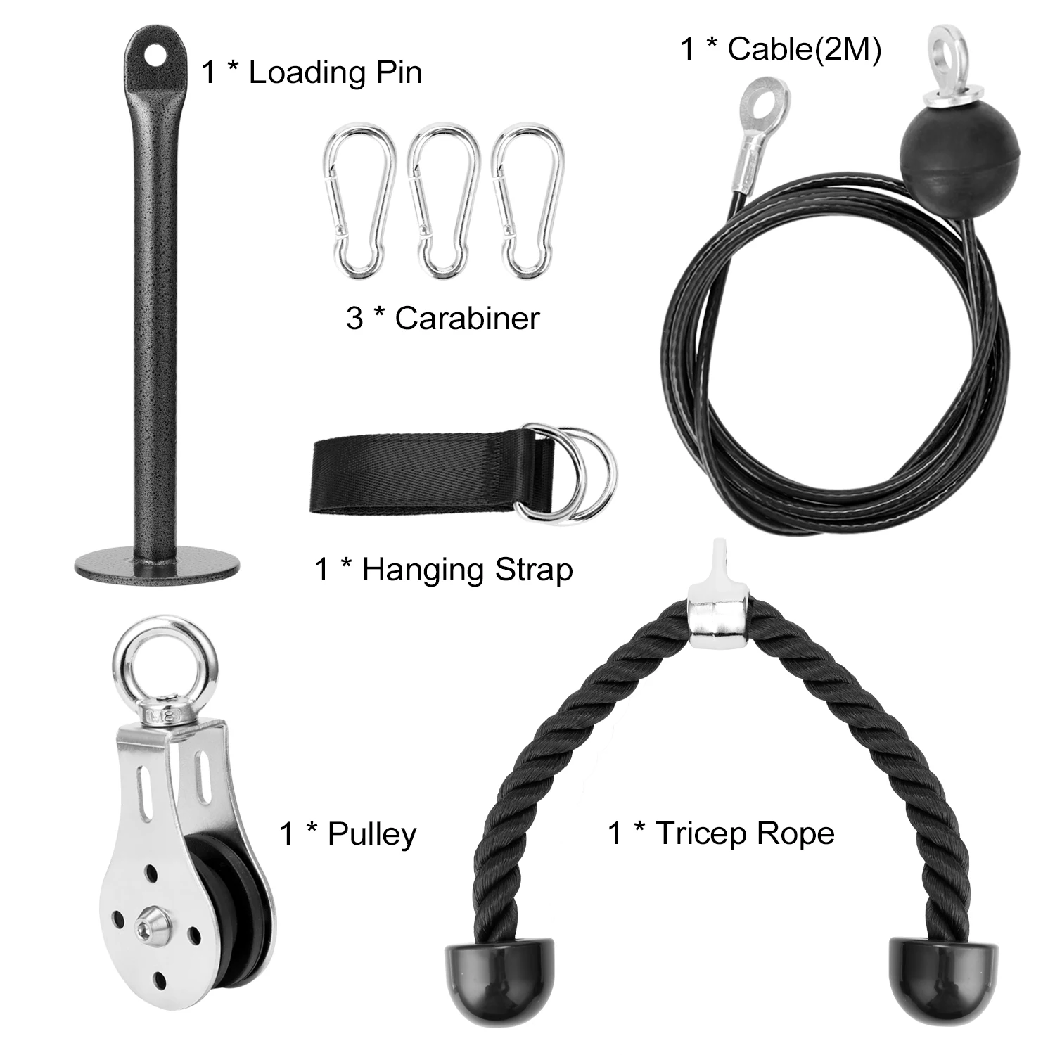 Fitness DIY Pulley Cable Machine Attachment System Loading Pin Lifting Arm