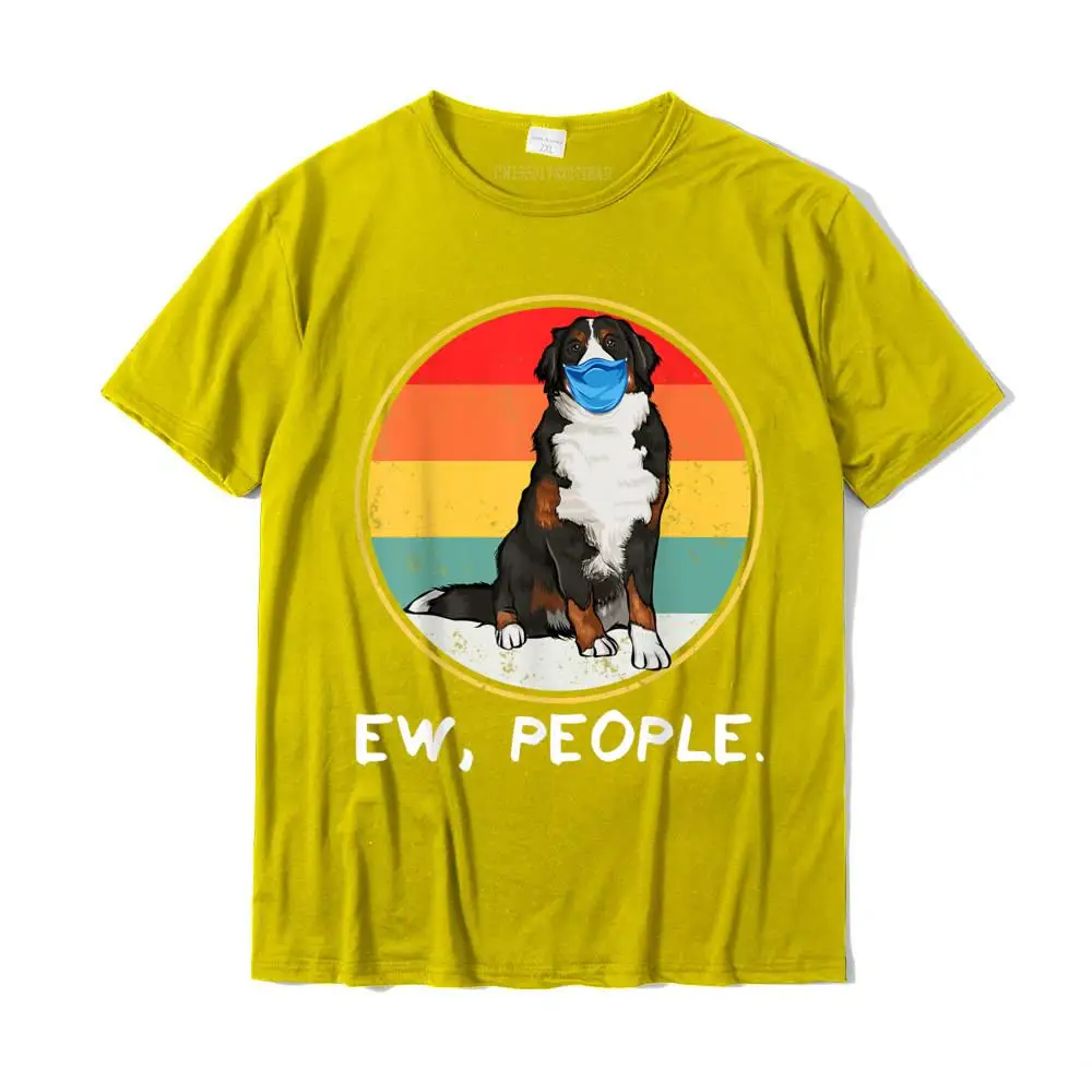 Funny Tops Shirts New Design Short Sleeve Men T-shirts TpicOriginaltitle Simple Style Summer T Shirts Crewneck Vintage Ew People Bernese Mountain Dog Dog Wearing Face Mask T-Shirt__26059 yellow