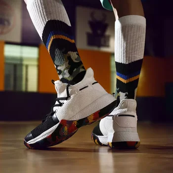 

Cedakeline 2020 High Quality Flying Woven Men's Basketball Shoes Man's Shockproof High Top Sneakers Cushioning Sport Shoes