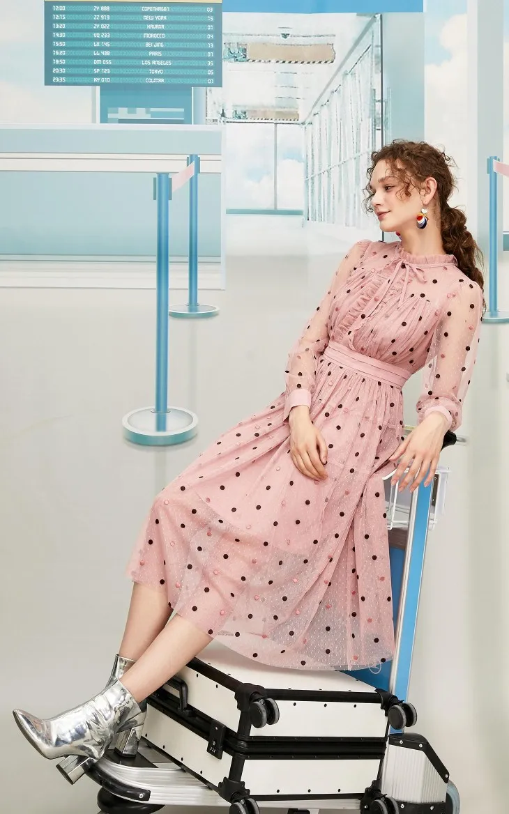 Vero Moda женское элегантное шифоновое платье в горошек во французском стиле | 31937D512