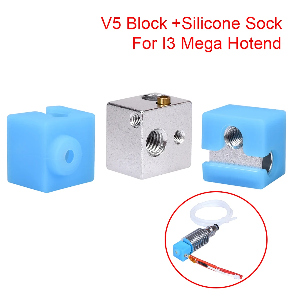 Cateissary Cubierta Del Bloque Del Calentador Del Extrusor Silicona V5 Cubierta Del Bloque De