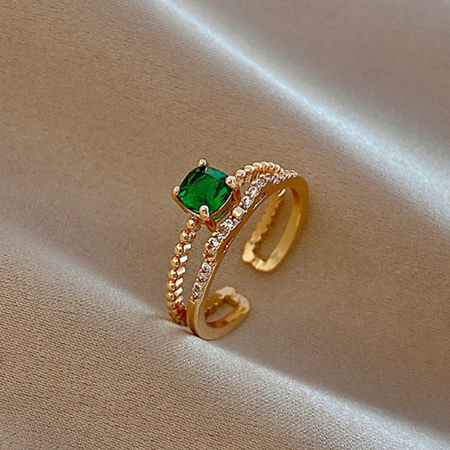 New Simple Temperament Finger Ring For Women Exquisite Rhinestone Zircon Adjustable Ring Girls Party Banquet Jewelry Gift