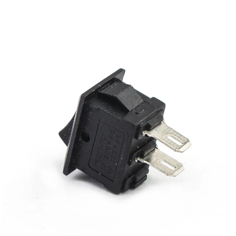 10 pcs/lot KCD1 2 Pin 250V 3A SPST Black Boat Switch 21*15/15*10 Snap-in ON OFF Rocker Position Switch KCD11