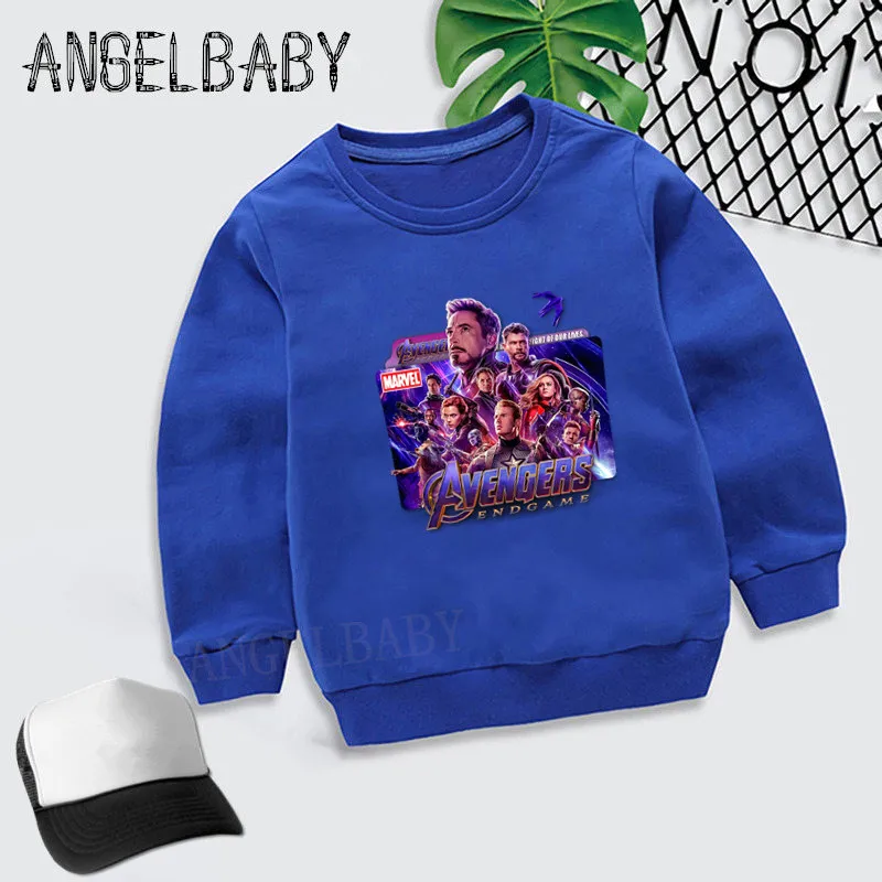 Autumn Children Hoodies Baby Boys Girls Sweatshirts Avengers 4 Endgame Marvel Long Sleeves Sweater Kids Sportswear,KYT5277 - Цвет: 5277B-Blue