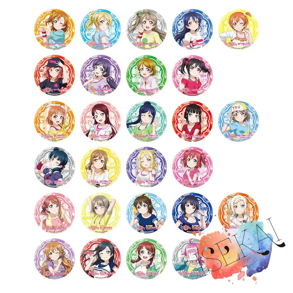 Love Live All Stars Anime Badge M S Aqours Pdp Lovelive Sunshine Perfect Dream Project Game Metal Badge Brooch Pins Brooches Aliexpress