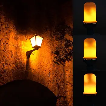 

LED Flame Lantern Lamps Simulated Fireplace AA Battery Courtyard Room Decor Flame Effect Light Bulb Wind Light Home Vintage