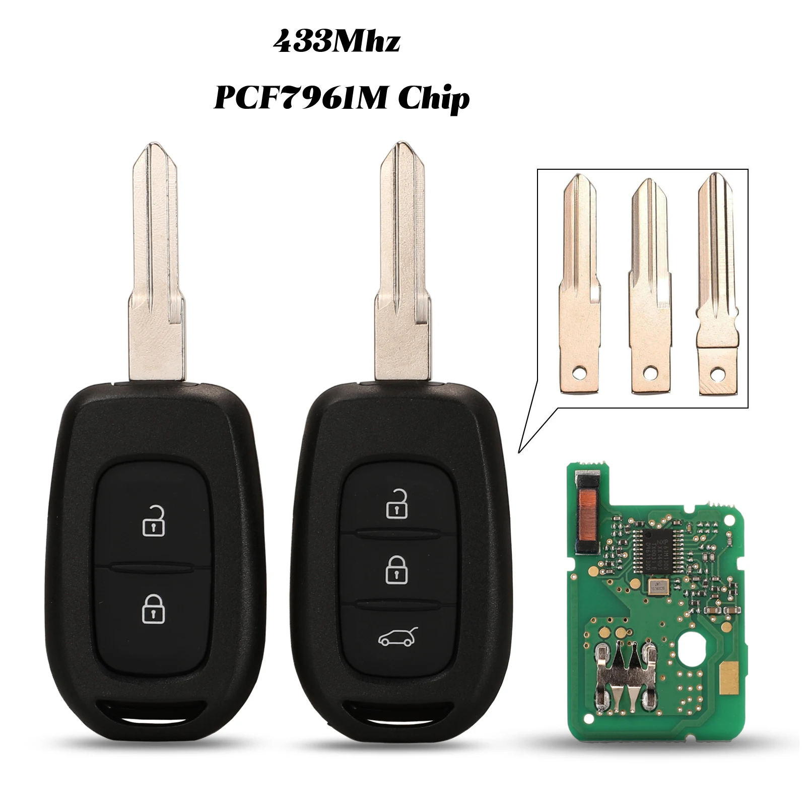 

Кнопка jingyuqin 2/3 для Renault Symbol traffic, для Dacia Duster Logan Sandero, сменный брелок 433 МГц, чип PCF7961M, дистанционный Автомобильный ключ