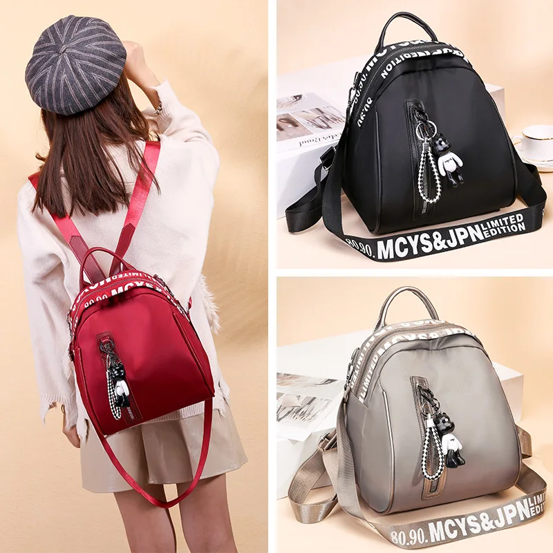 

2018 New Style Oxford Cloth Mini Small Bag WOMEN'S Backpack Hipster Cool Retro Contrast Color Stripes Backpack