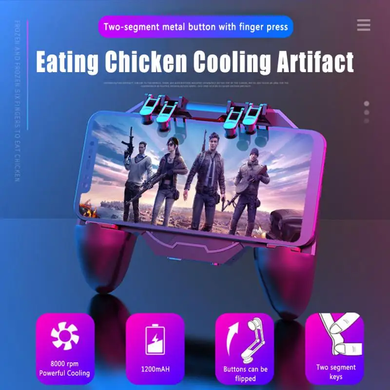 

Mobile Game Controller Shooter Trigger Game Board + Mobile Phone Cooling Fan + Android IOS Mobile Phone Handheld Game Controller