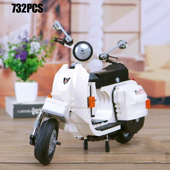 

Technics vespa motorcycle moc building block wasp assemble model bricks educational toy for children gifts collection
