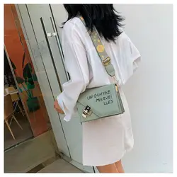 Shang Xin Nv Новый стиль лето 2019 корейская версия широкополосная Наклонная Сумка с буквенным принтом на одно плечо Маленькая квадратная сумка