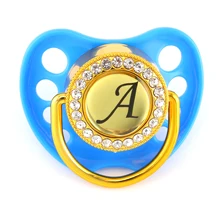 Cheap Bling Bling Initials Letter Rhinestone Blue Baby Pacifier/ Nipples /Dummy /Cocka /Chupeta Baby Gift Baby Shower Cheap Bling Bling Initials Letter Rhinestone Blue Baby Pacifier/ Nipples /Dummy /Cocka /Chupeta Baby Gift Baby Shower