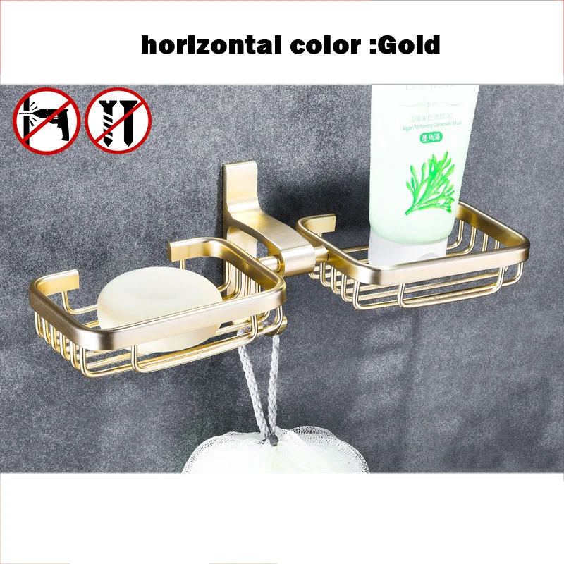 Bath Accessories Soap Dish Holder Double Soap Bracket Space Alumium Bathroom Accessories Portasapone porta accessori da bagno