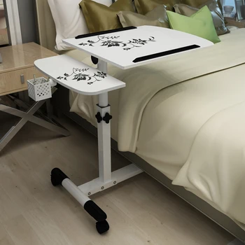 

Household movable double-lift rotary lazy notebook bed computer desk heat dissipation bedside small desk