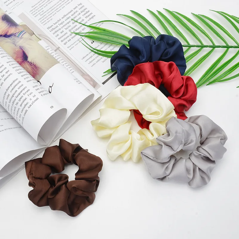 

Hair Rope Tie Hairbands Faux Silk Satin Women Colorful Scrunchie Elastic Girls