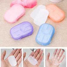 2Packs в коробку одноразовые мыло бумажное путешествия портативный мытье рук коробка надушенные простыни кусок мини открытый чистые инструменты