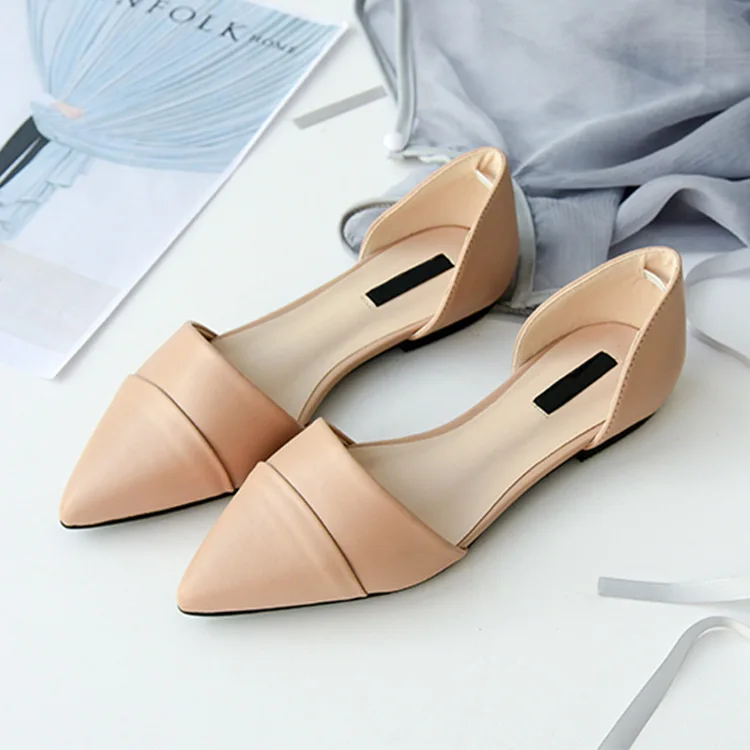 

2019 Summer New Style Simple Commuting Shoes Women's Versatile Pointed Shoes Hallow Korean-style Low-Cut Flat Keel Thin Shoes