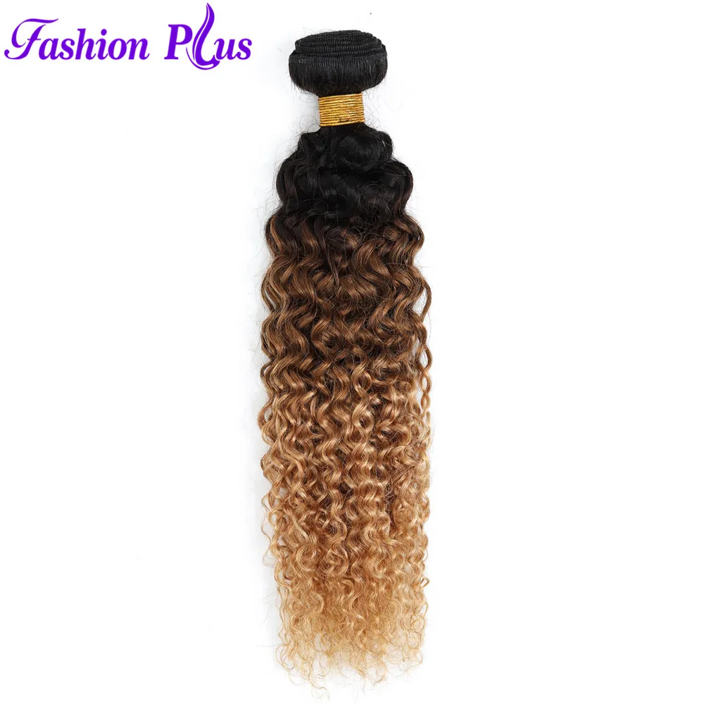 

Full And Thick Remy Brazilian Jerry Curly Hair Bundles 3/4 Bundles Deal 3 Tone Honey Blonde Ombre Human Hair Weave Bundles