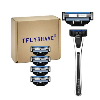 

TFLYSHAVE Forious 3 High Quality Men Facial Shaver for Mach 3 Cutter Head 3 Layer Shaver Stainless Steel Adjustable Safety Razor