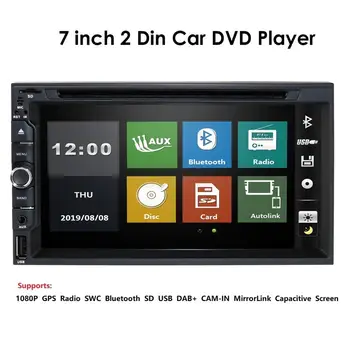 

HIZPO Lens Double 2Din 7" Car Stereo Radio DVD Player In Dash Bluetooth MP3 Mirror Link Steering wheel control dab+ rear camera