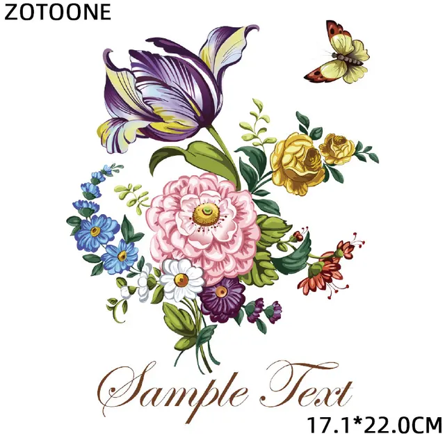 Flower Patch Iron-on Transfers for Clothing Thermoadhesive Patches Daisy Stickers Diy Flex Fusible Transfer Appliques Stripes 0066