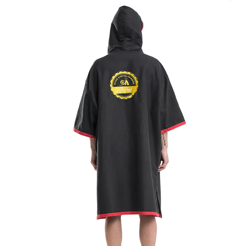 Черный Логотип Вышивка изменение халат банное полотенце наружное взрослое с капюшоном пляжное полотенце-пончо банное полотенце s для женщин и мужчин халат LST
